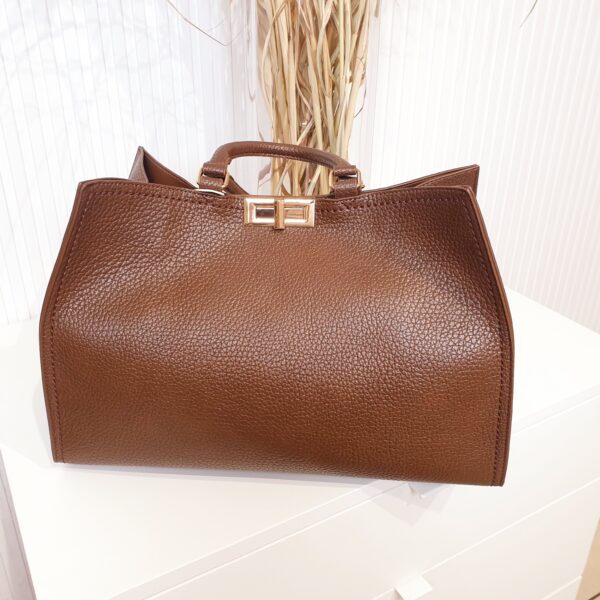 torebka, duża, kuferek, torebka damska, czekoladowa, skóra ekologiczna