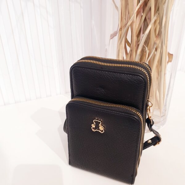 torebka, na telefon, z zamkami, nie duża, torebka na telefon i portfel