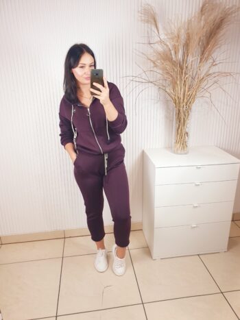 dres, rozpinana bluza, bluza z kapturem, komplet dresowy, masełkowy materiał