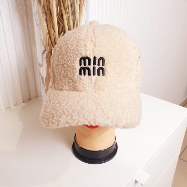 czapka, z daszkiem, zimowa, futrzana, minmin, beżowa