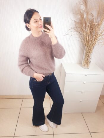 spodnie, jeansowe, ciemny granat, wysoki stan, dzwony, z kieszeniami, na zamek,