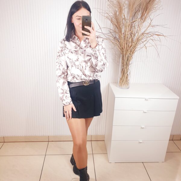 koszula, PurPura, zapinana na guziki, z kieszonką, w kwiatowy wzór, długi rękaw