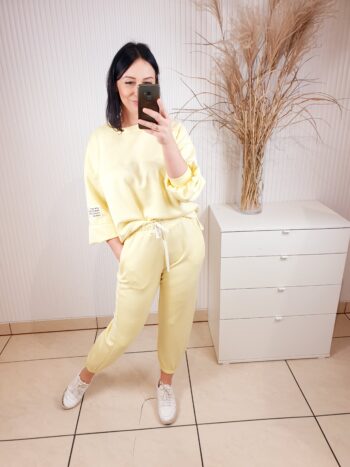 dres, masełko,cytrynowy, komplet dresowy, oversize