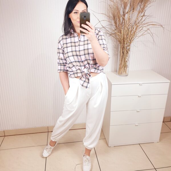 koszula, krata, z kołnierzykiem, pastelowa kratka, koszula damska w kratę, na guziki