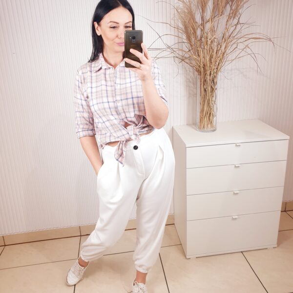 koszula w kratę, różowa, damska koszula flanelowa, pastelowa krata