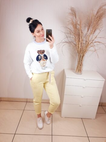 spodnie, livans, cytrynowe, z kieszeniami, z paskiem, luźne spodnie damskie