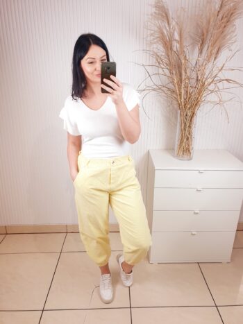 spodnie, sztruksy, z kieszeniami, livansy, sztruksy cytrynowe