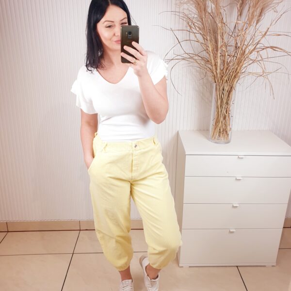 spodnie, sztruksy, z kieszeniami, livansy, sztruksy cytrynowe